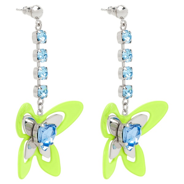  사프사푸 Safsafu Silver & Blue Butterfly Earrings 231413F022003
