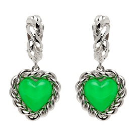 사프사푸 Safsafu Silver & Green Limelight Earrings 231413F022024
