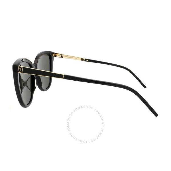 생로랑 생로랑 Saint Laurent Grey Cat Eye Ladies Sunglasses SL M70-002 55