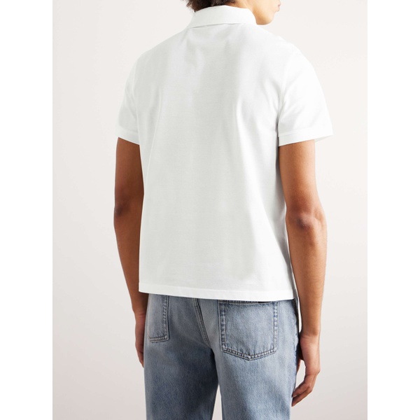 생로랑 생로랑 SAINT LAURENT Monogram Logo-Embroidered Cotton-Pique Polo Shirt 1647597290367709