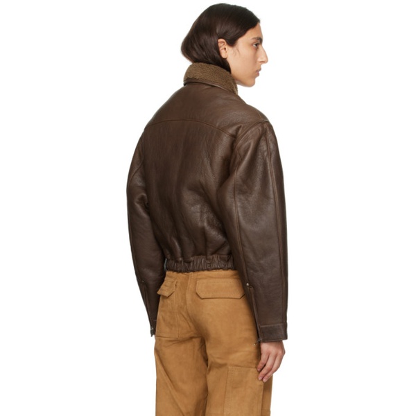  삭스 파츠 Saks Potts Brown Maiken Leather Jacket 232231F064006