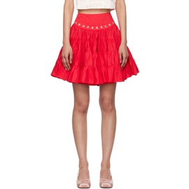 샌디 리앙 Sandy Liang Red Chumi Miniskirt 241677F090009
