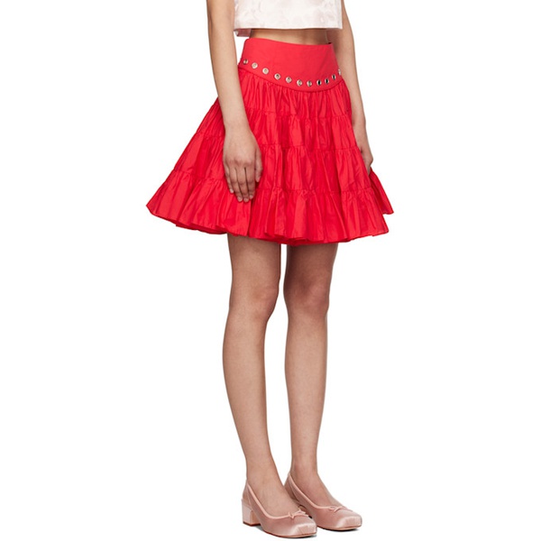  샌디 리앙 Sandy Liang Red Chumi Miniskirt 241677F090009