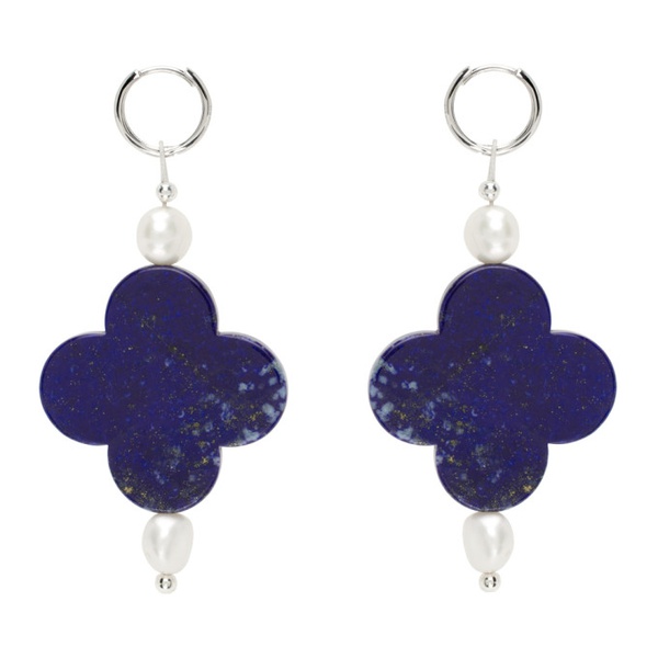  산탄젤로 Santangelo Silver & Blue Taro Earrings 232459F022005