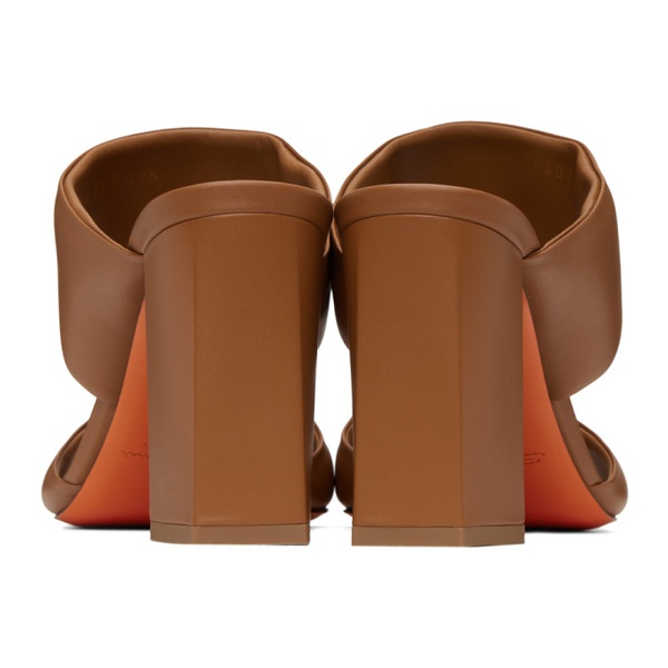  Santoni Brown Leather Heels 231178F125000