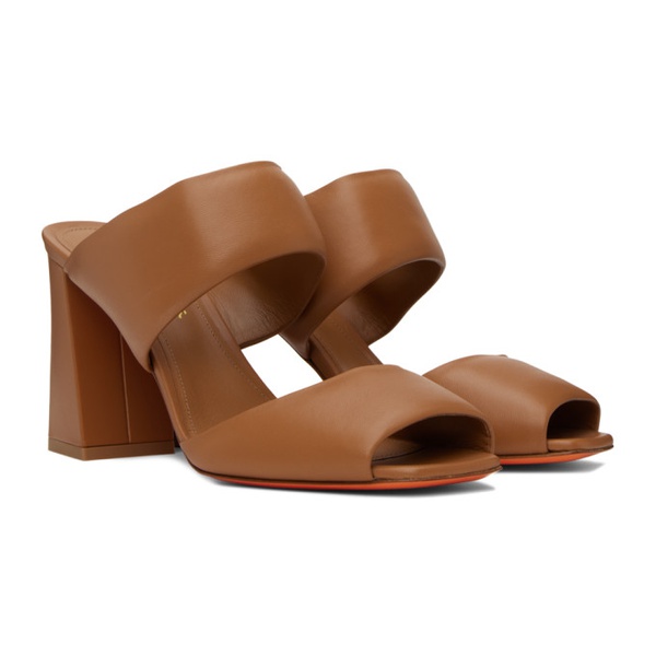  Santoni Brown Leather Heels 231178F125000