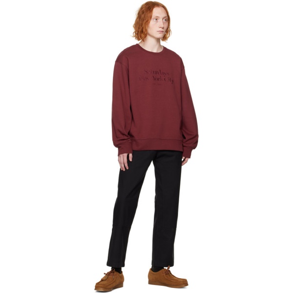  세러데이 뉴욕시티 Saturdays NYC Burgundy Bowery Miller Sweatshirt 241899M204003