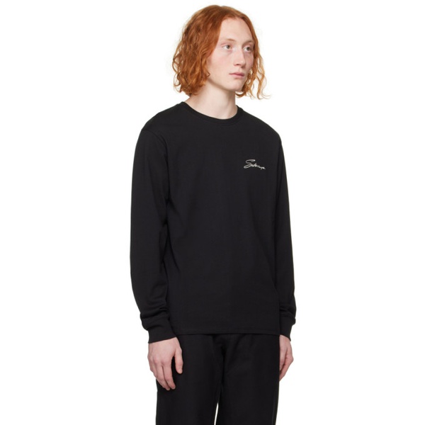  세러데이 뉴욕시티 Saturdays NYC Black Signature Long Sleeve T-Shirt 241899M213003