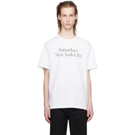 세러데이 뉴욕시티 Saturdays NYC White Miller T-Shirt 241899M213018