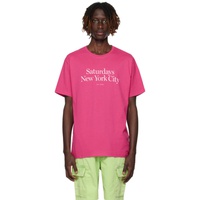 세러데이 뉴욕시티 Saturdays NYC Pink Miller T-Shirt 232899M213011
