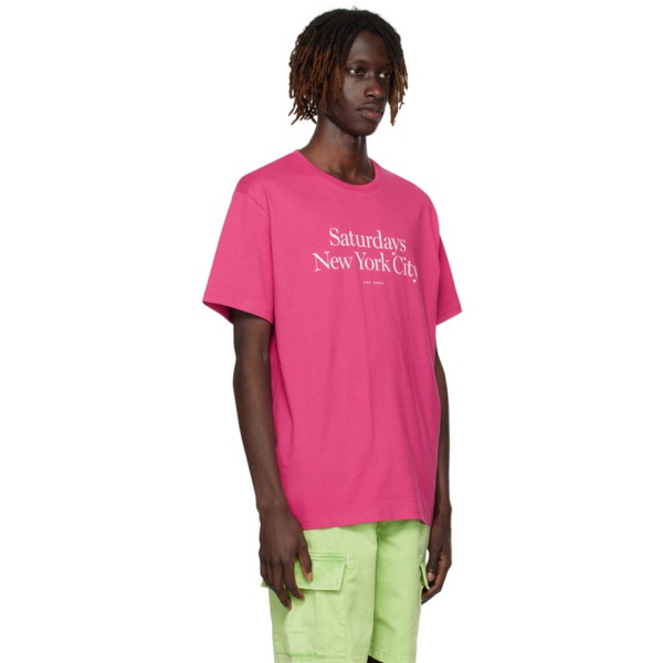  세러데이 뉴욕시티 Saturdays NYC Pink Miller T-Shirt 232899M213011