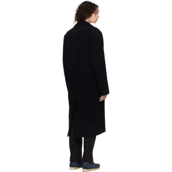  Schnaydermans Black Double-Breasted Coat 222989M183000