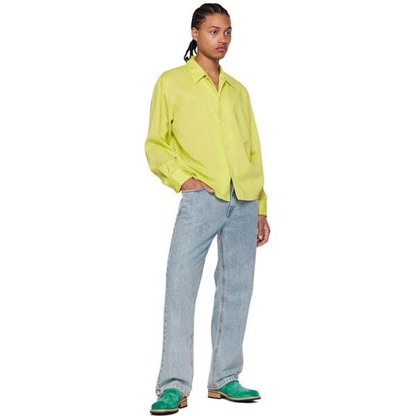  세컨드 레이어 Second/Layer Yellow Topstitched Shirt 231902M192006
