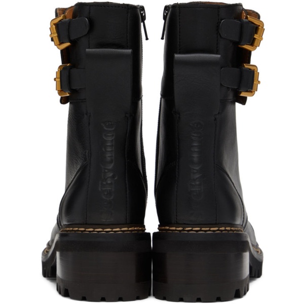  See by Chloe Black Mallory Combat Boots 222373F113033