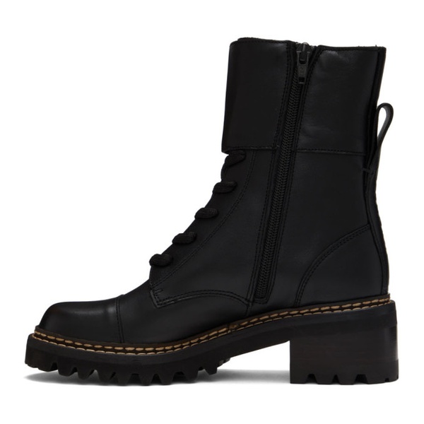  See by Chloe Black Mallory Combat Boots 222373F113033