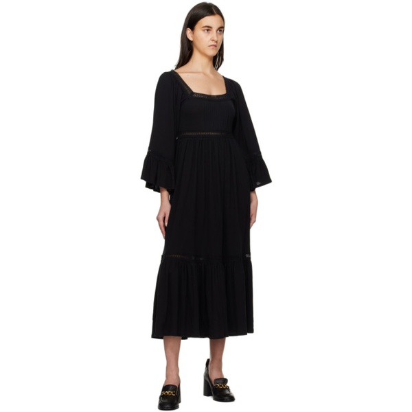  See by Chloe Black Tiered Maxi Dress 231373F055000