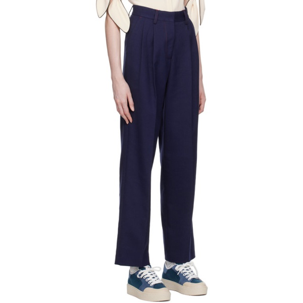  See by Chloe Navy Wide-Leg Trousers 231373F087015