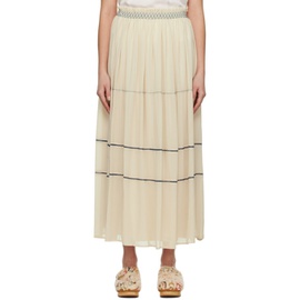 See by Chloe 오프화이트 Off-White Embroidered Maxi Skirt 231373F092000