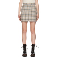 See by Chloe Beige Checked Miniskirt 222373F090006