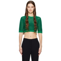 See by Chloe Green Cropped T-Shirt 231373F110000