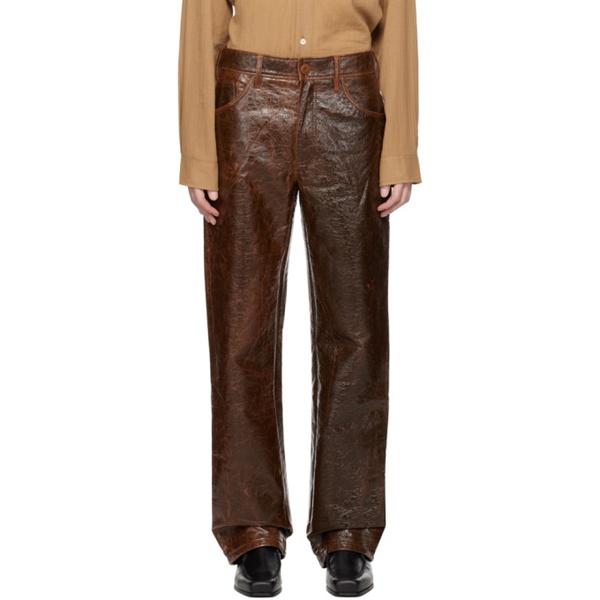  Sefr Brown Otis Trousers 241491M191006