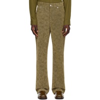 Sefr Khaki Otis Faux-Leather Trousers 241491M191007