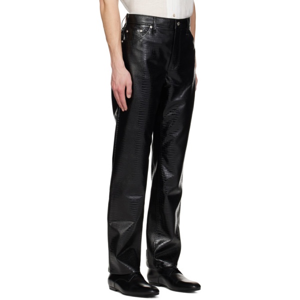  Sefr Black Londre Faux-Leather Trousers 231491M191004