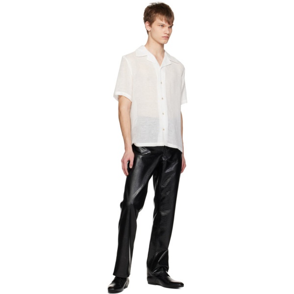  Sefr Black Londre Faux-Leather Trousers 231491M191004