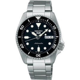 Seiko MEN'S 5 Sports Stainless Steel Black Dial Watch SRPK29K1
