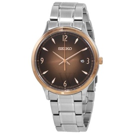 Seiko MEN'S 에센셜 Essentials Stainless Steel Brown Dial Watch SGEH90