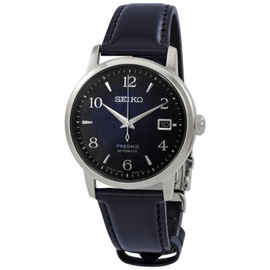 Seiko MEN'S Presage Cocktail Time Leather Blue Dial Watch SRPE43