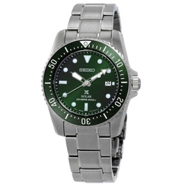 Seiko MEN'S Prospex Solar Stainless Steel Green Dial Watch SNE583