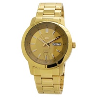 MEN'S Seiko 5 Stainless Steel Gold-tone Dial Watch SNKN62