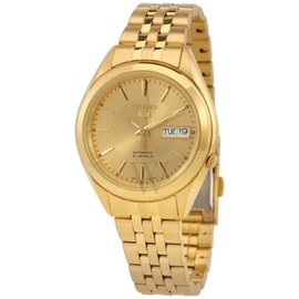 MEN'S Seiko 5 Stainless Steel Gold Dial Watch SNKL28K1