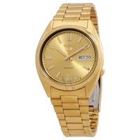 MEN'S Seiko 5 Stainless Steel Gold Dial Watch SNXS80K1
