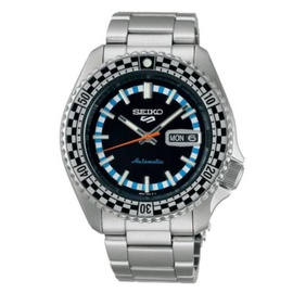 Seiko MEN'S 5 Sports Stainless Steel Black Dial Watch SRPK67K1