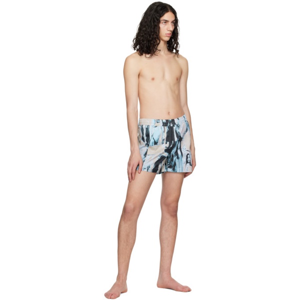  Serapis Blue Printed Swim Shorts 231238M193003