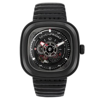 Sevenfriday MEN'S P Series Leather Black Dial Watch P3C/06