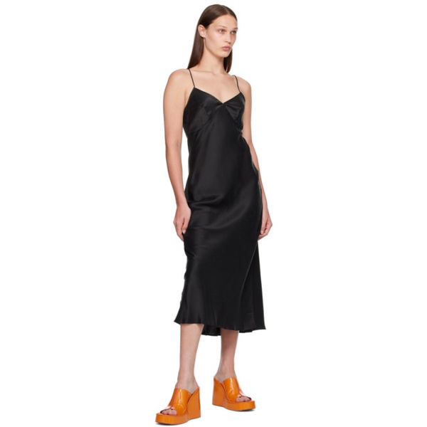 Silk Laundry Black Deco Midi Dress 232223F054001
