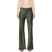 Silk Laundry Green Bias-Cut Lounge Pants 241223F086001