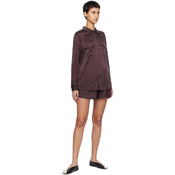  Silk Laundry Brown Slouch Shorts 241223F088000