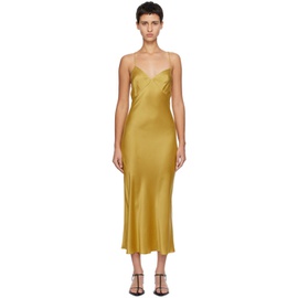 Silk Laundry Yellow Deco Rouleau Maxi Dress 241223F055003