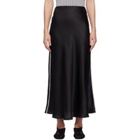 Silk Laundry Black Bias-Cut Midi Skirt 241223F092006