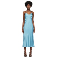 Silk Laundry Blue Deco Midi Dress 231223F054012