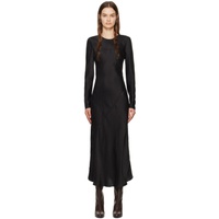 Silk Laundry Black Splice Long Sleeve Maxi Dress 242223F055001
