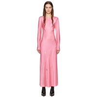 Silk Laundry Pink Bias Maxi Dress 242223F055005