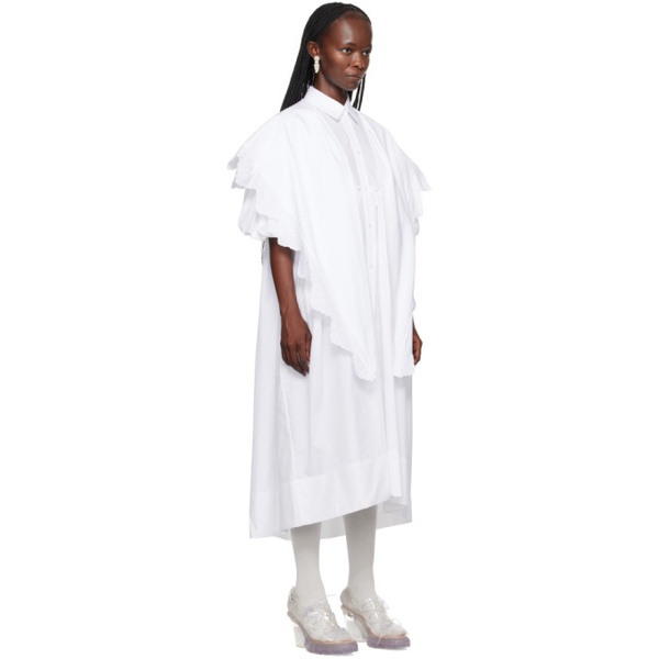  시몬 로샤 Simone Rocha White Puff Sleeves Midi Dress 232405F054026