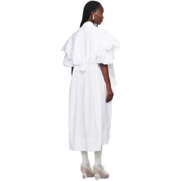  시몬 로샤 Simone Rocha White Puff Sleeves Midi Dress 232405F054026
