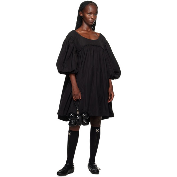  시몬 로샤 Simone Rocha Black Gathered Minidress 232405F052016