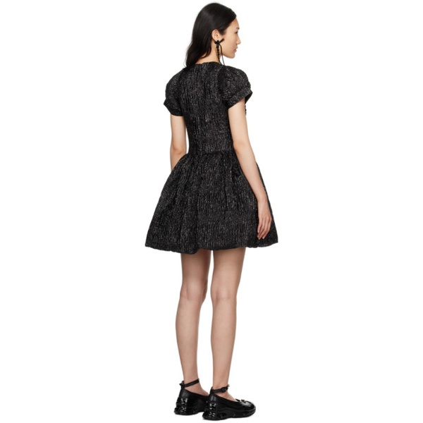  시몬 로샤 Simone Rocha Black Crystal-Cut Midi Dress 232405F054003